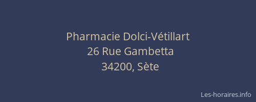 Pharmacie Dolci-Vétillart