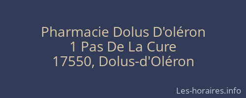 Pharmacie Dolus D'oléron