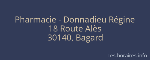 Pharmacie - Donnadieu Régine