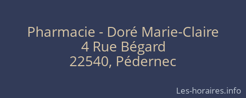 Pharmacie - Doré Marie-Claire
