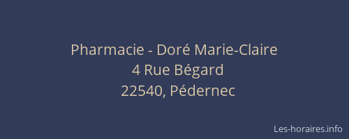 Pharmacie - Dor&eacute; Marie-Claire