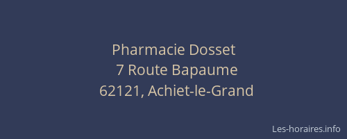 Pharmacie Dosset