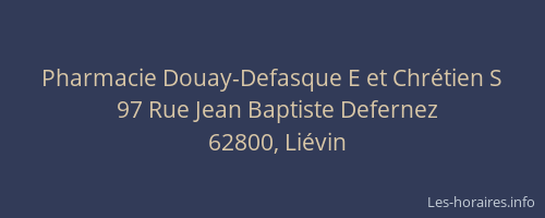 Pharmacie Douay-Defasque E et Chrétien S