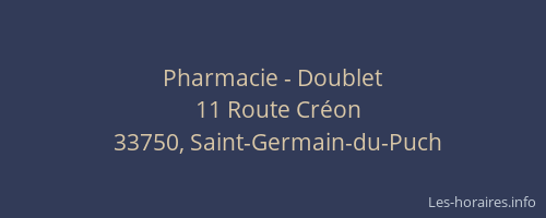 Pharmacie - Doublet