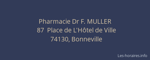 Pharmacie Dr F. MULLER