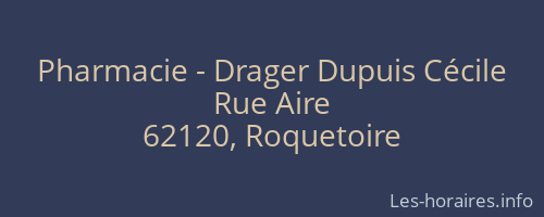 Pharmacie - Drager Dupuis Cécile