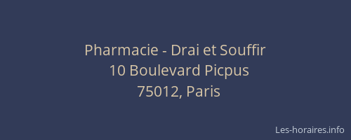Pharmacie - Drai et Souffir