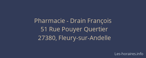 Pharmacie - Drain François