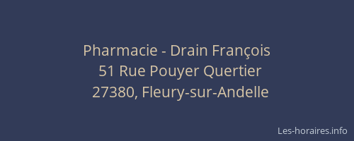 Pharmacie - Drain Fran&ccedil;ois