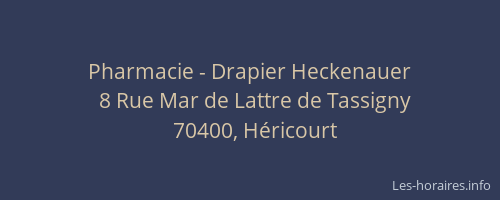 Pharmacie - Drapier Heckenauer