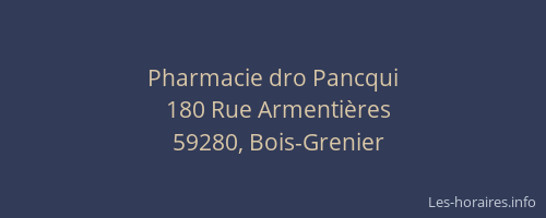 Pharmacie dro Pancqui