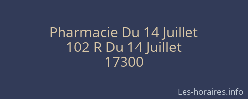 Pharmacie Du 14 Juillet