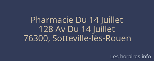 Pharmacie Du 14 Juillet