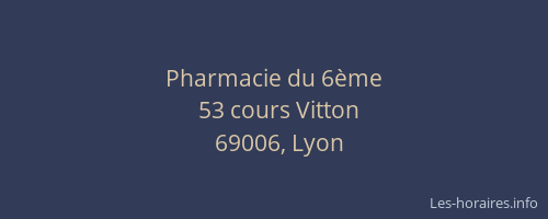 Pharmacie du 6ème