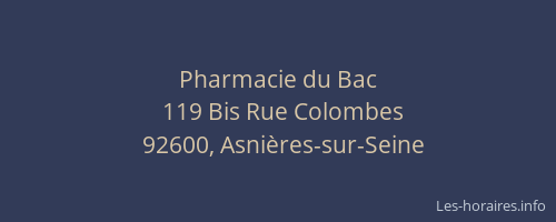 Pharmacie du Bac