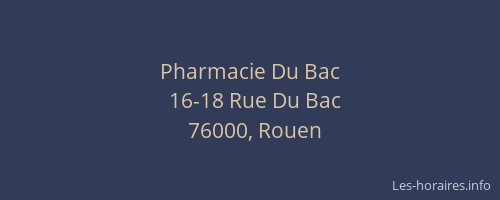 Pharmacie Du Bac