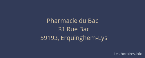 Pharmacie du Bac