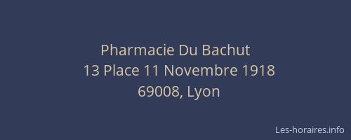 Pharmacie Du Bachut