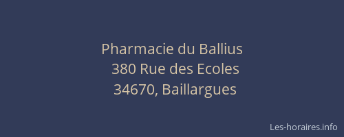 Pharmacie du Ballius