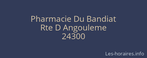 Pharmacie Du Bandiat