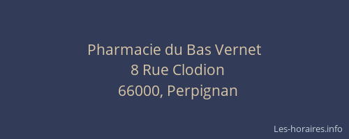 Pharmacie du Bas Vernet