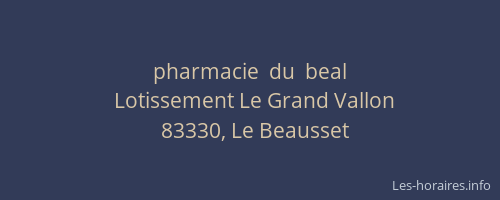 pharmacie  du  beal