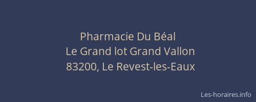 Pharmacie Du Béal