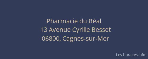 Pharmacie du Béal