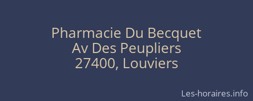 Pharmacie Du Becquet