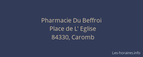 Pharmacie Du Beffroi