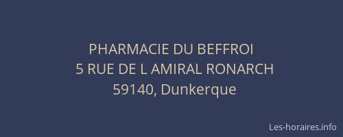 PHARMACIE DU BEFFROI