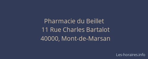 Pharmacie du Beillet