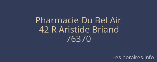 Pharmacie Du Bel Air