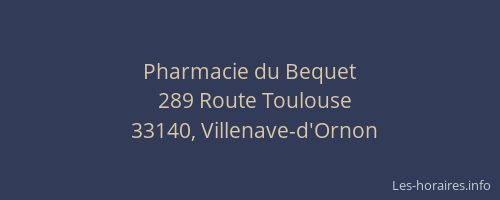 Pharmacie du Bequet
