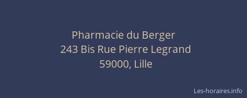 Pharmacie du Berger