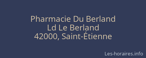 Pharmacie Du Berland