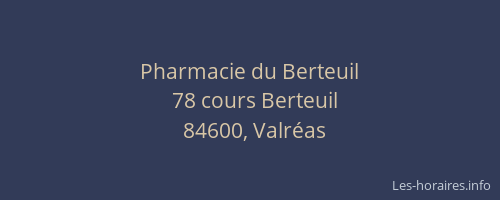 Pharmacie du Berteuil