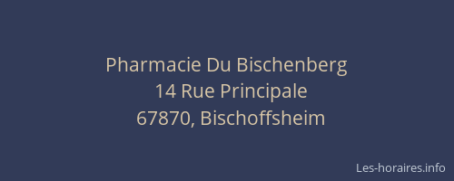Pharmacie Du Bischenberg