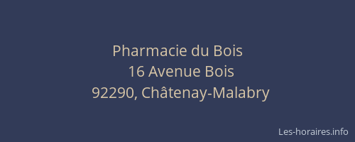 Pharmacie du Bois