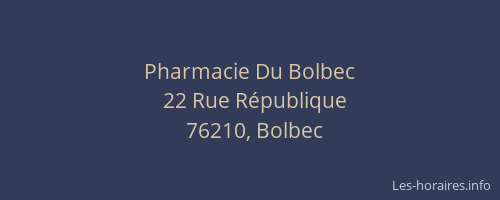 Pharmacie Du Bolbec