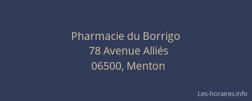 Pharmacie du Borrigo
