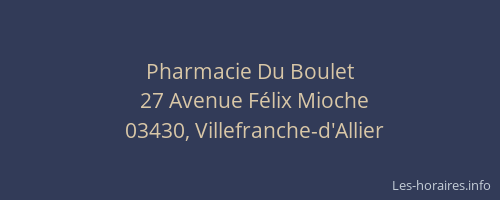 Pharmacie Du Boulet