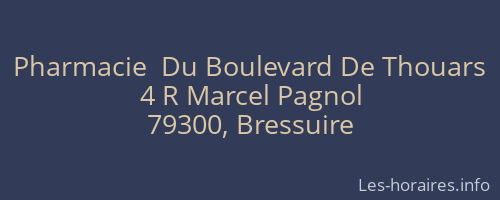 Pharmacie  Du Boulevard De Thouars