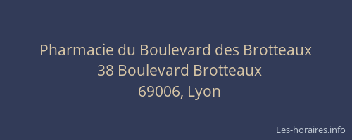 Pharmacie du Boulevard des Brotteaux