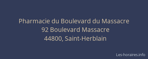 Pharmacie du Boulevard du Massacre
