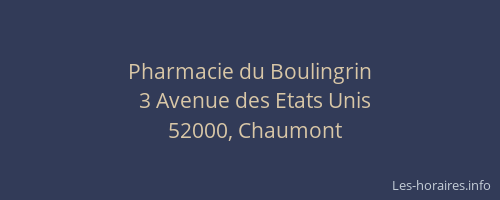 Pharmacie du Boulingrin
