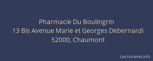 Pharmacie Du Boulingrin