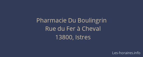 Pharmacie Du Boulingrin
