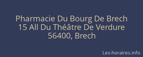Pharmacie Du Bourg De Brech