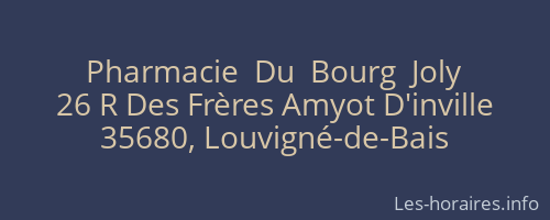 Pharmacie  Du  Bourg  Joly